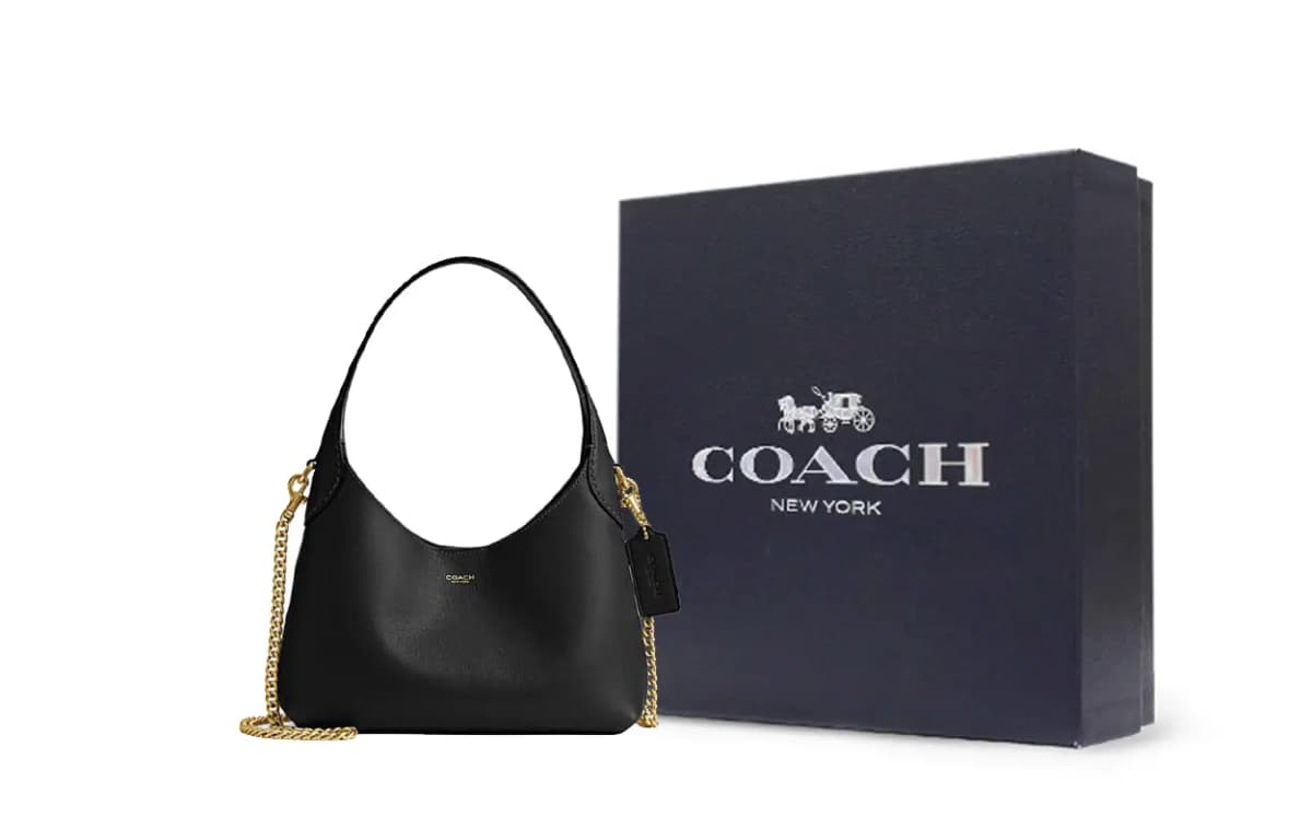COACH Brooklyn Dəri Çanta Qadınlar üçün Qara 7