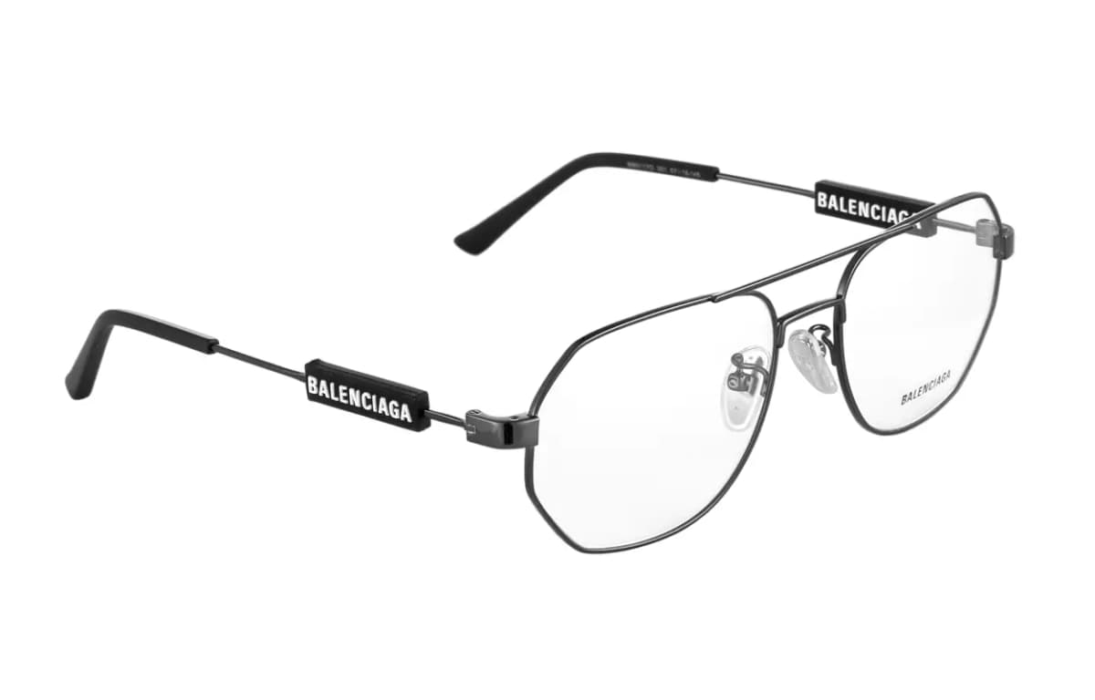Balenciaga Aviator Eynək Çərçivəsi Unisex Boz 5