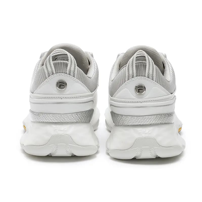 FILA Anti-Slip And Wear-Resistant Support Low-Top Golf Shoes Men's Bright White/Silver With Gray Accents 3
