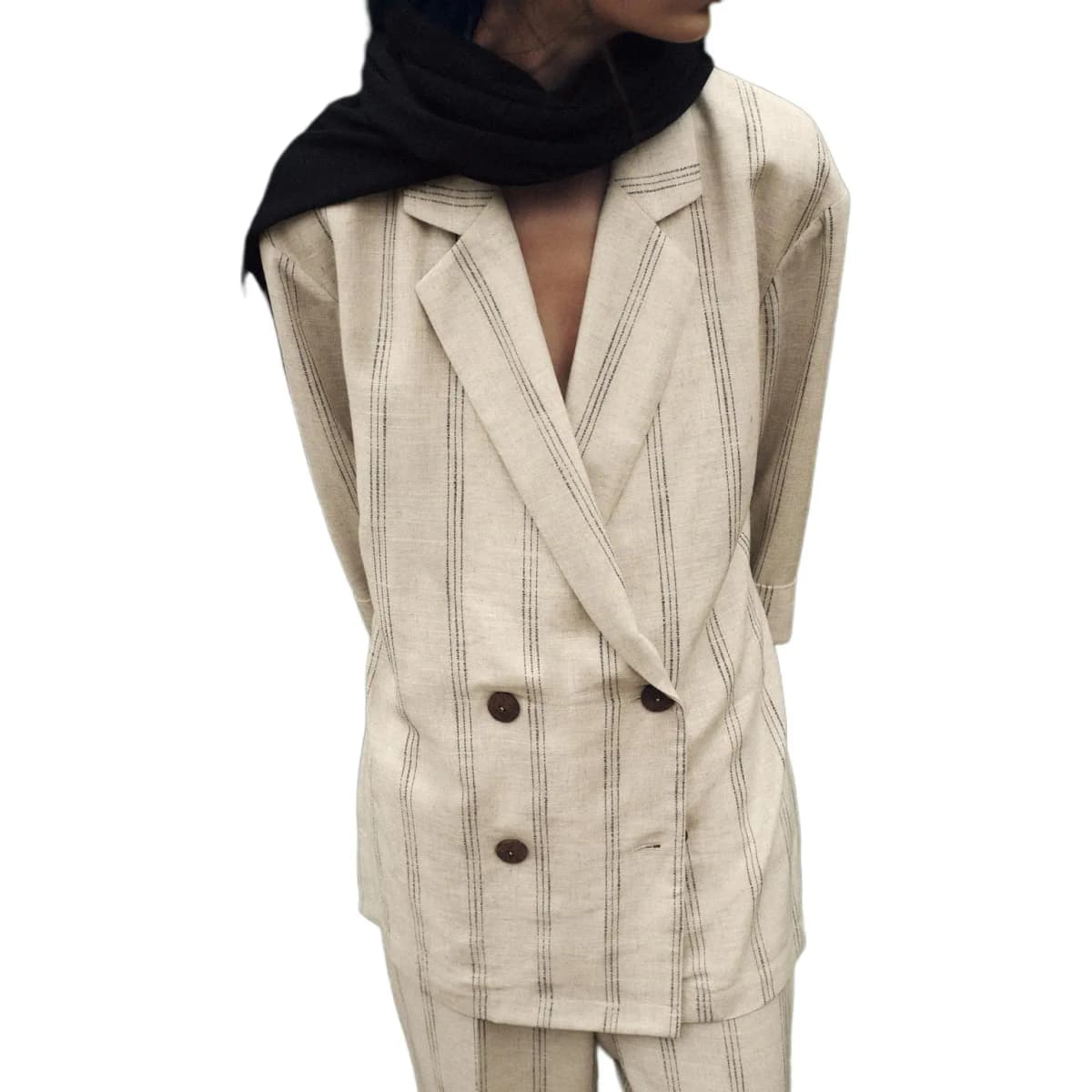 ZARA Business Suit Women's Nude/Sea Blue 4
