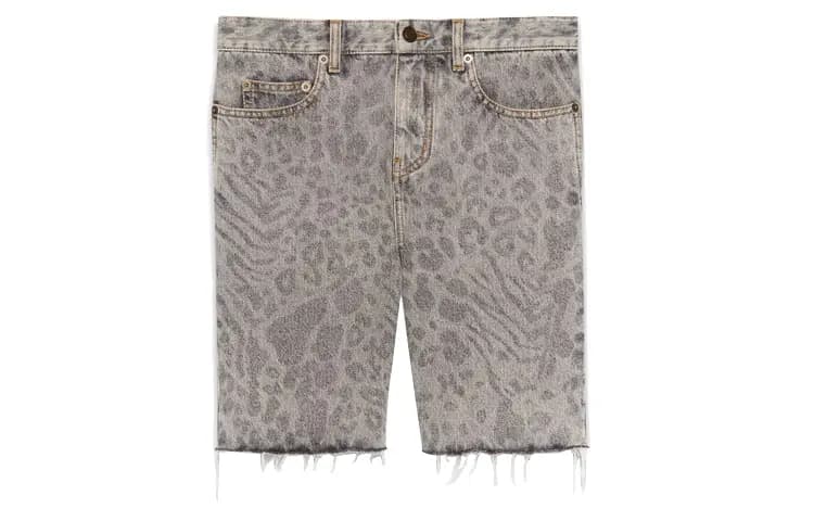 SAINT LAURENT Denim Şort Kişi Boz