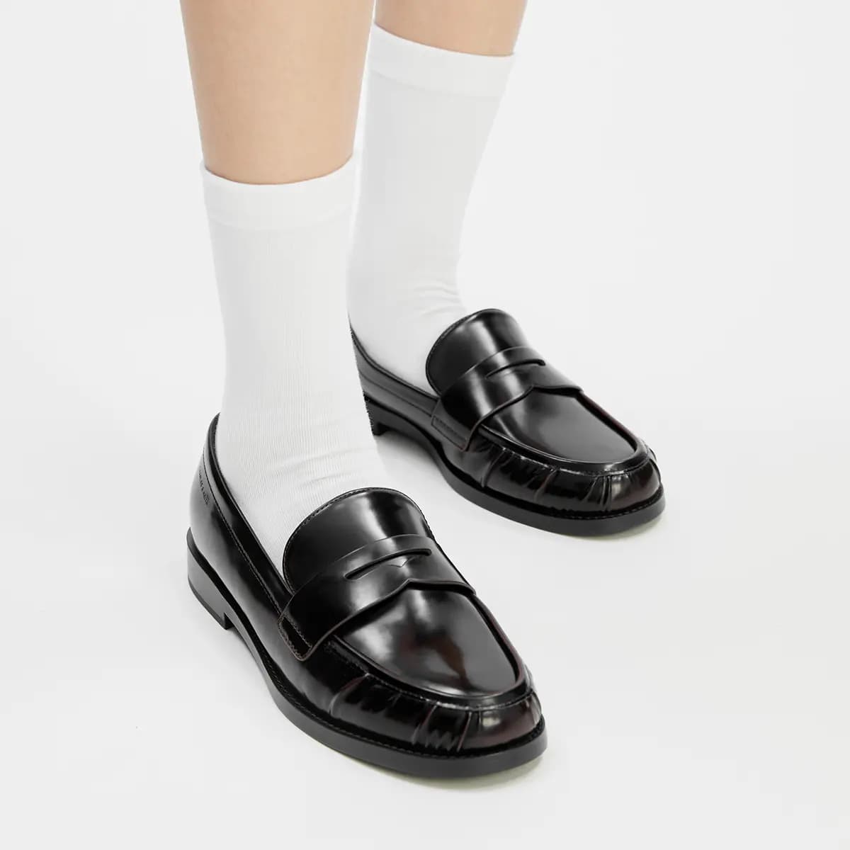 CHARLES&KEITH Loafer Qadın Qara/Bordo 9