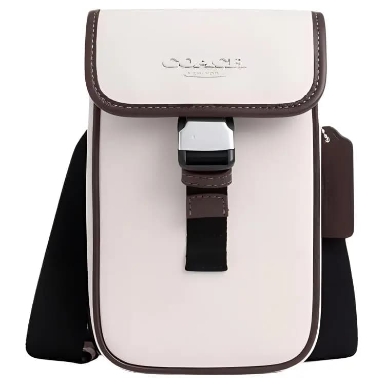 COACH Racer Calfskin Telefon Çantası Kişi Chalk