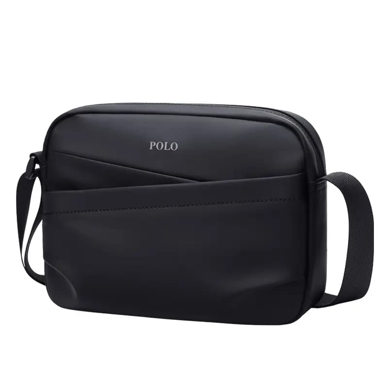 POLO Fabric Shoulder Bag Medium Men's Black