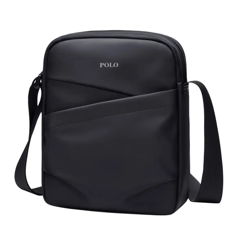 POLO Fabric Shoulder Bag Medium Men's Black 7