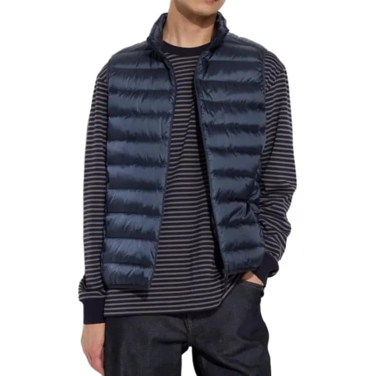 UNIQLO Stand Collar Vest Kişi Göy