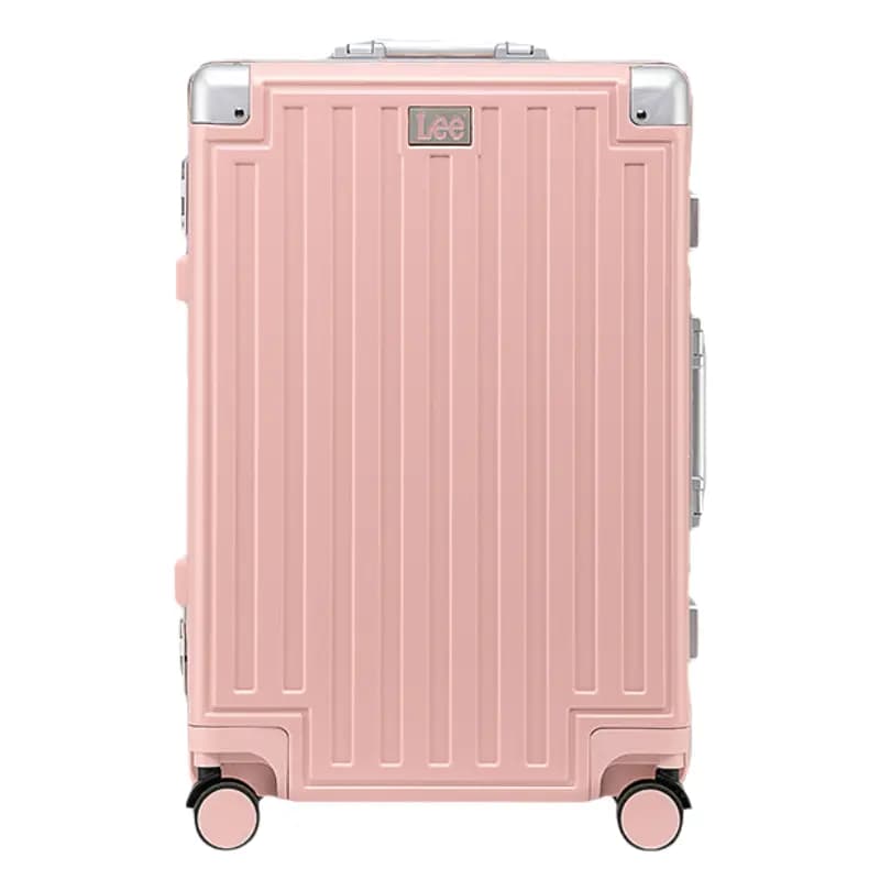 Lee Durable Anti-Drop Aluminum Frame Suitcase Multi-Function Silent Spinner Large Capacity Carry-On Luggage PC Travel Suitcase 20/24/26/28 Inch Unisex Multi-Color 4