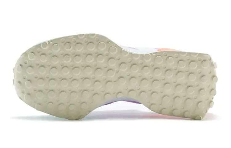 New Balance NB 327 Slip Resistant Cushioning Wear Resistant Breathable Low Top Running Shoes White Purple Teenagers 5