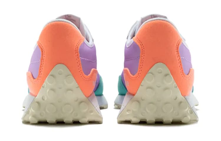 New Balance NB 327 Slip Resistant Cushioning Wear Resistant Breathable Low Top Running Shoes White Purple Teenagers 4