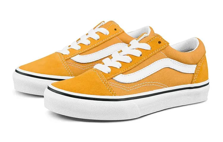 Vans Old Skool Low-Top Kids' Skateboarding Shoes Orange Teenagers 2