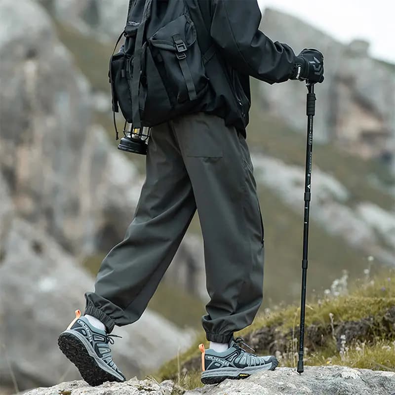 Jeep Unisex Hiking Outdoor High-Street Functional Solid Color Tapered Lightweight Cargo Pants 15