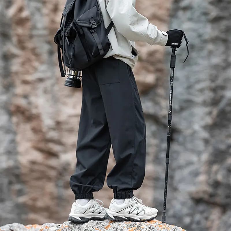 Jeep Unisex Hiking Outdoor High-Street Functional Solid Color Tapered Lightweight Cargo Pants 21