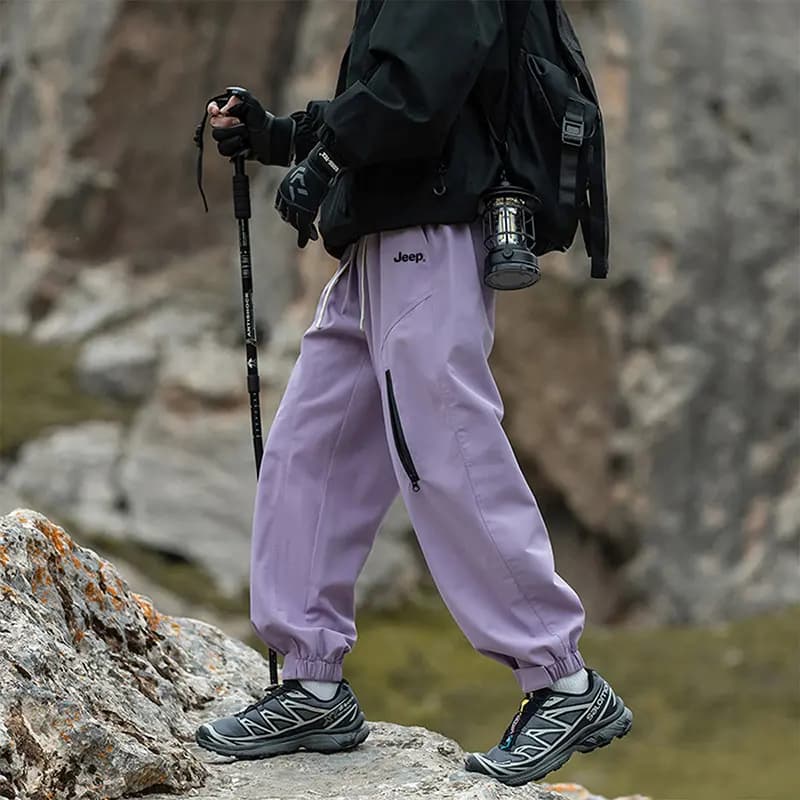 Jeep Unisex Hiking Outdoor High-Street Functional Solid Color Tapered Lightweight Cargo Pants 6