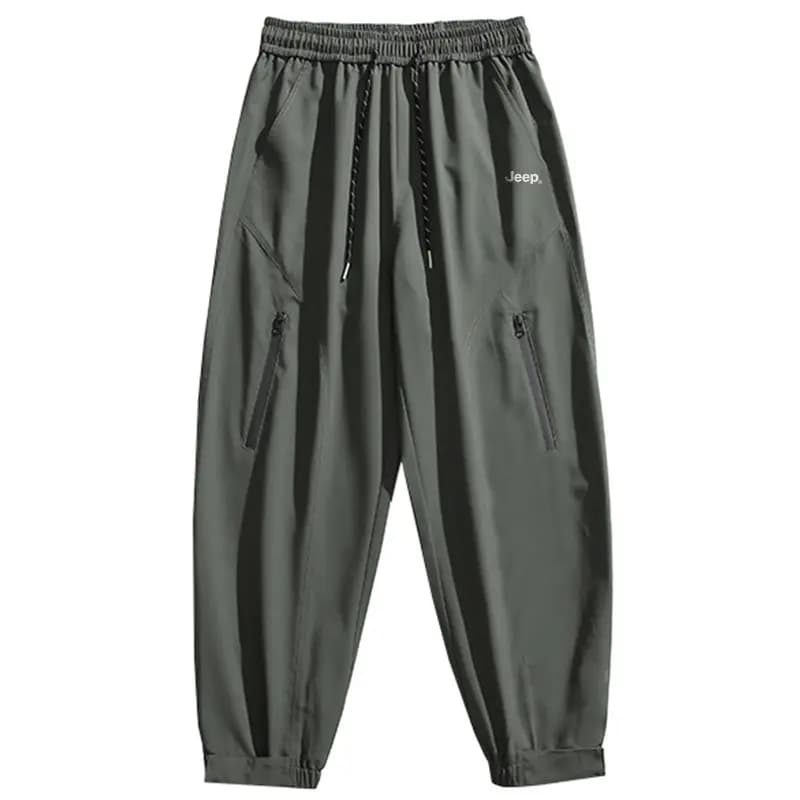 Jeep Unisex Hiking Outdoor High-Street Functional Solid Color Tapered Lightweight Cargo Pants 30