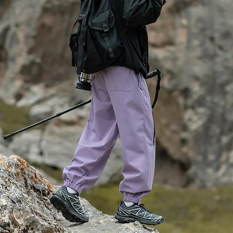 Jeep Unisex Hiking Outdoor High-Street Functional Solid Color Tapered Lightweight Cargo Pants 7