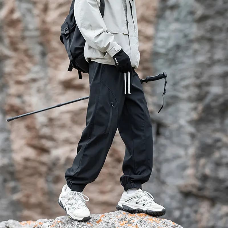 Jeep Unisex Hiking Outdoor High-Street Functional Solid Color Tapered Lightweight Cargo Pants 20