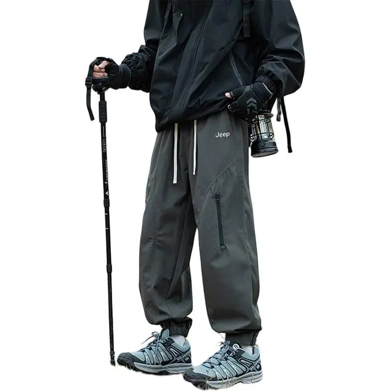 Jeep Unisex Hiking Outdoor High-Street Functional Solid Color Tapered Lightweight Cargo Pants 8