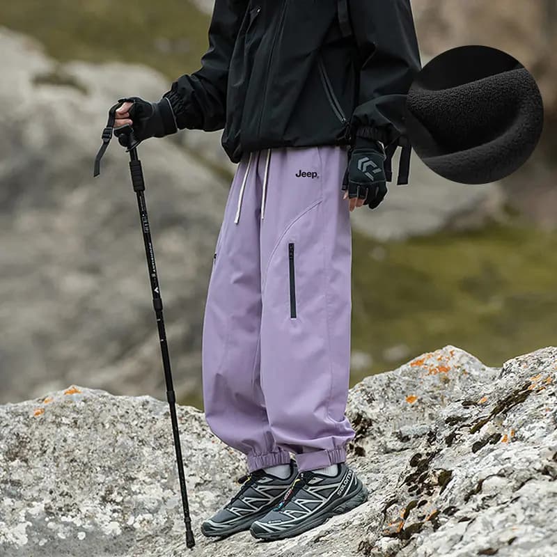 Jeep Unisex Hiking Outdoor High-Street Functional Solid Color Tapered Lightweight Cargo Pants 38