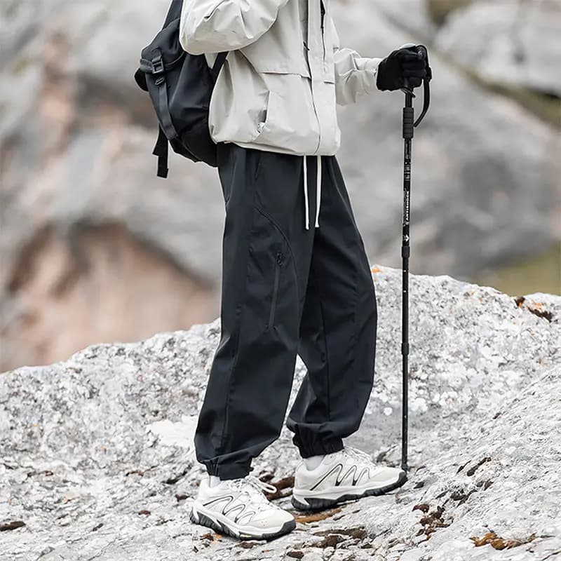 Jeep Unisex Hiking Outdoor High-Street Functional Solid Color Tapered Lightweight Cargo Pants 17