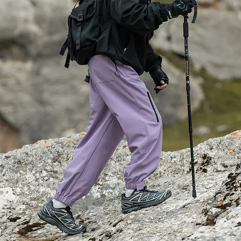 Jeep Unisex Hiking Outdoor High-Street Functional Solid Color Tapered Lightweight Cargo Pants 4