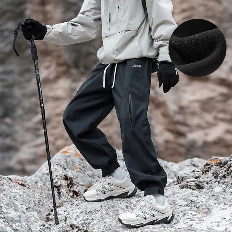 Jeep Unisex Hiking Outdoor High-Street Functional Solid Color Tapered Lightweight Cargo Pants 29