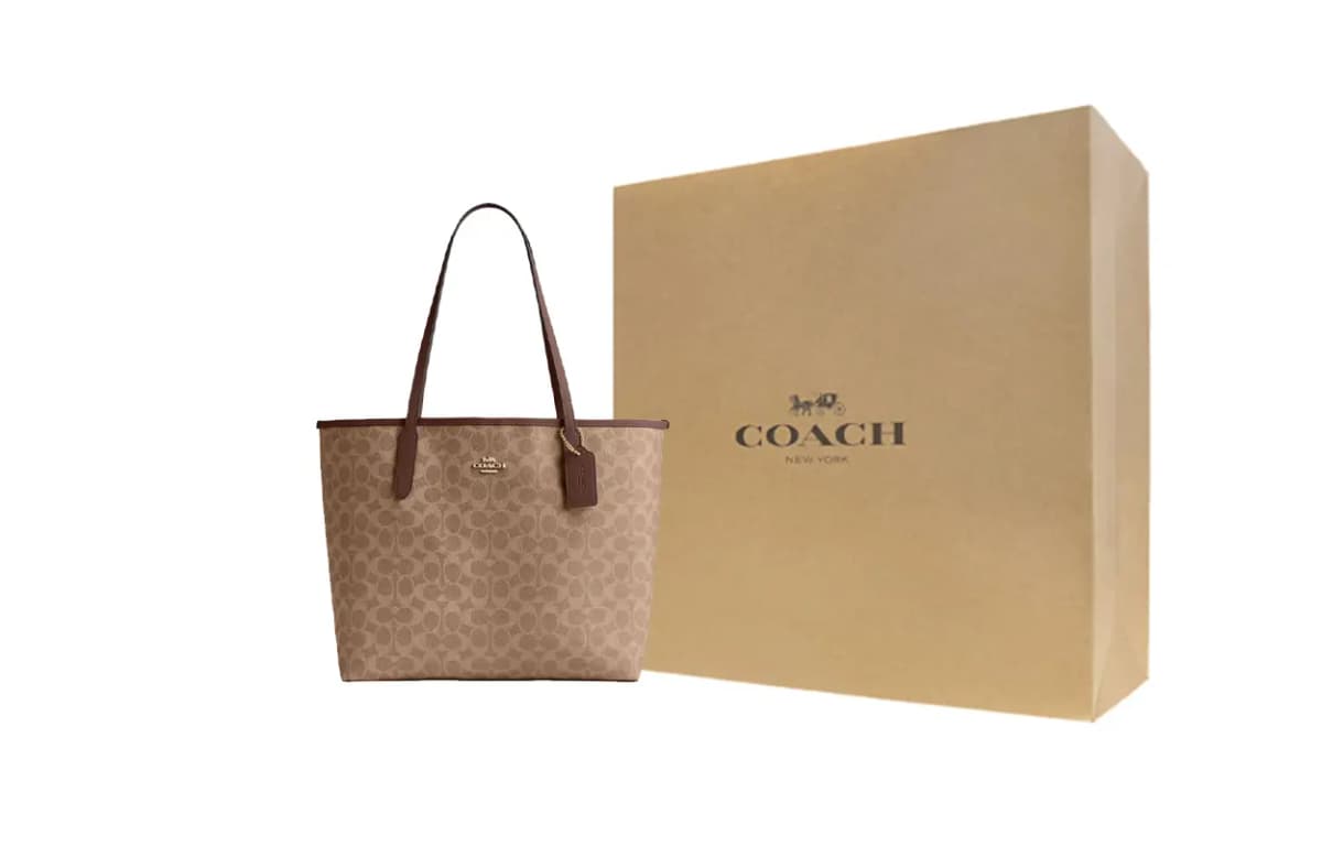 COACH City Dəri Çanta Qadın Açıq Qəhvəyi/Qəhvəyi 5