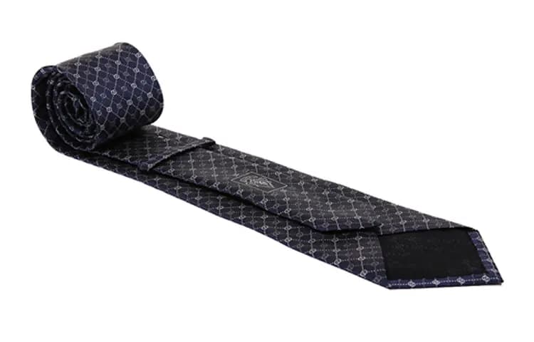GUCCI Monogram İpək Qalstuk Kişi Tünd Göy 3