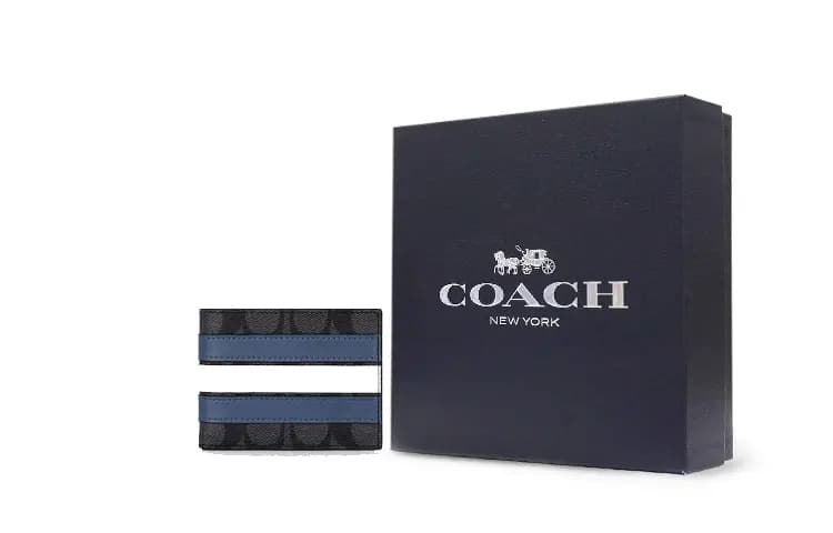 COACH PVC Pulqabı Kişi Qara/Boz/Mavi/Ağ 6