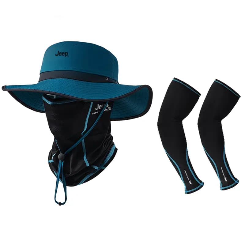 Jeep Sun Hat Summer UV Protection Hat Men's Outdoor Cycling Face Mask Men's Hiking Hat Nylon Sun Hat Unisex 5
