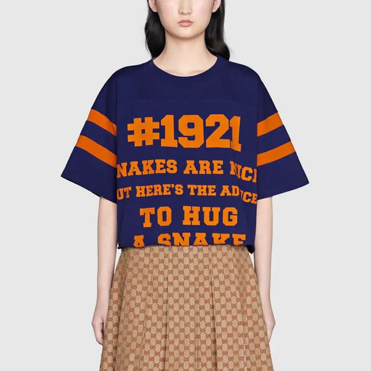 GUCCI 1921 L'Aveugle Par Amour Crop Köynək 4