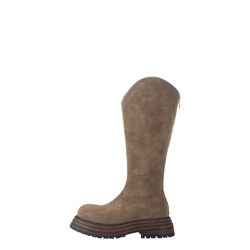 AIQINISHA Suede Elegant Simple High Boots Women's 5