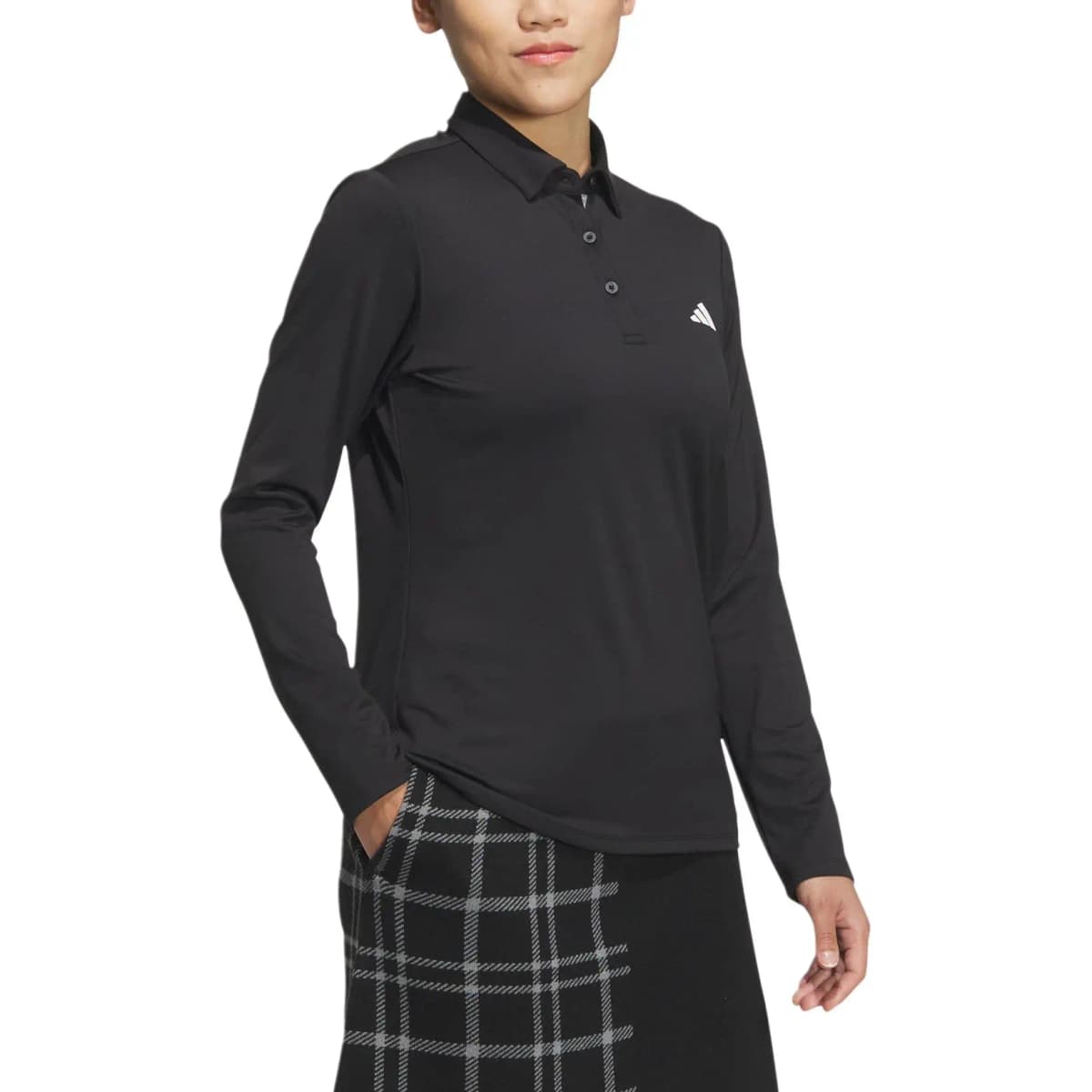 adidas Golf Uzunqol Polo Köynək Qadın Qara 5