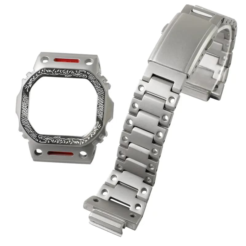 Kapten CASIO DW-5600 Seriyası Metal Qoruyucu Korpus və Kəmər Dəsti Unisex 7