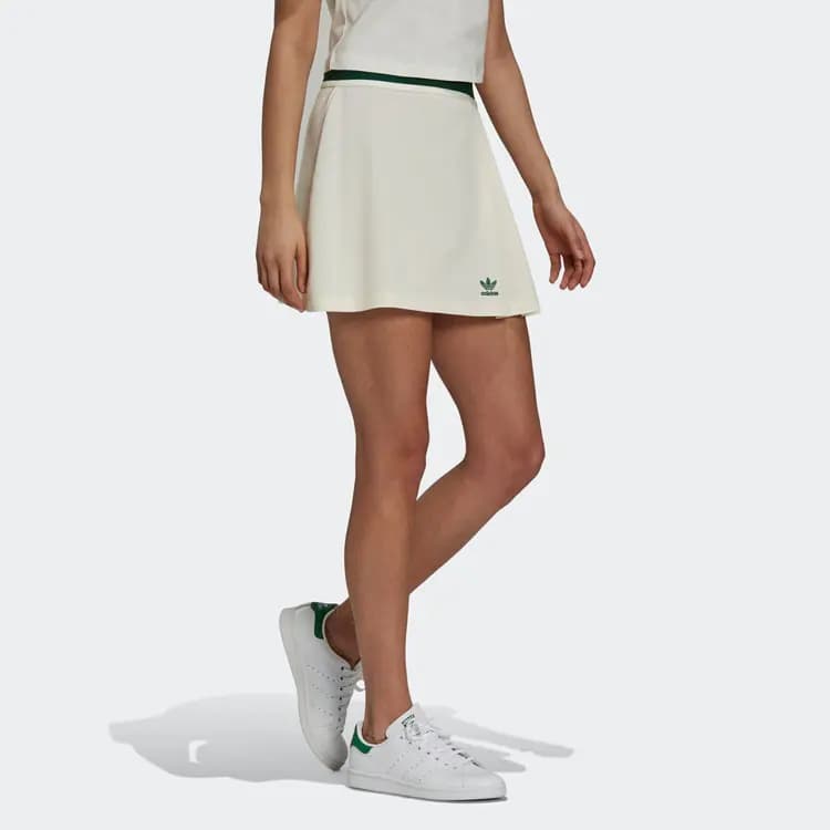 Adidas Originals Casual Short Skirts Qadın Jade Ağ 4