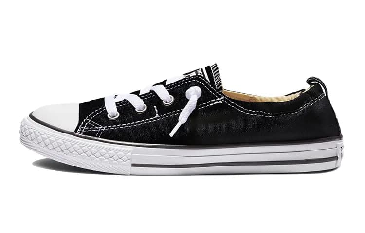 Converse Chuck Taylor All Star Shoreline Slip Alçaqboğazlı Uşaq Kətan Ayaqqabısı Qara/Ağ