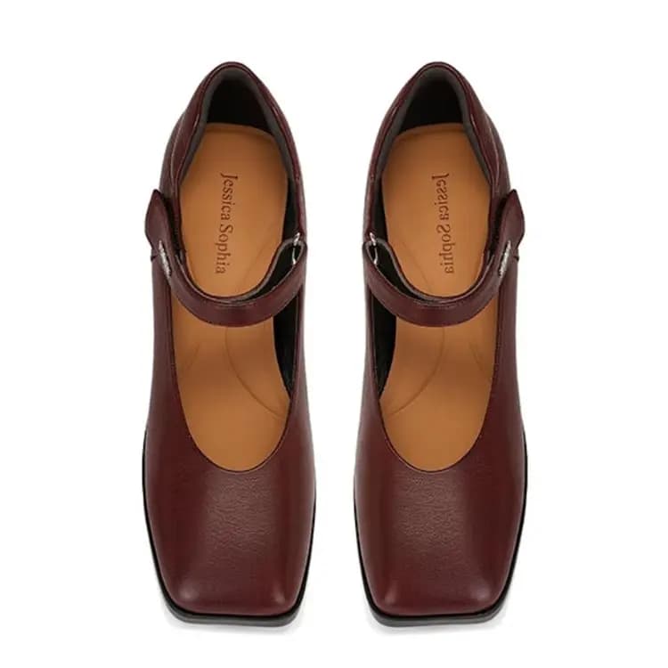 JESSICA SOPHIA Sheepskin Fashion Elegant Versatile Mary Jane Shoes Women's 7