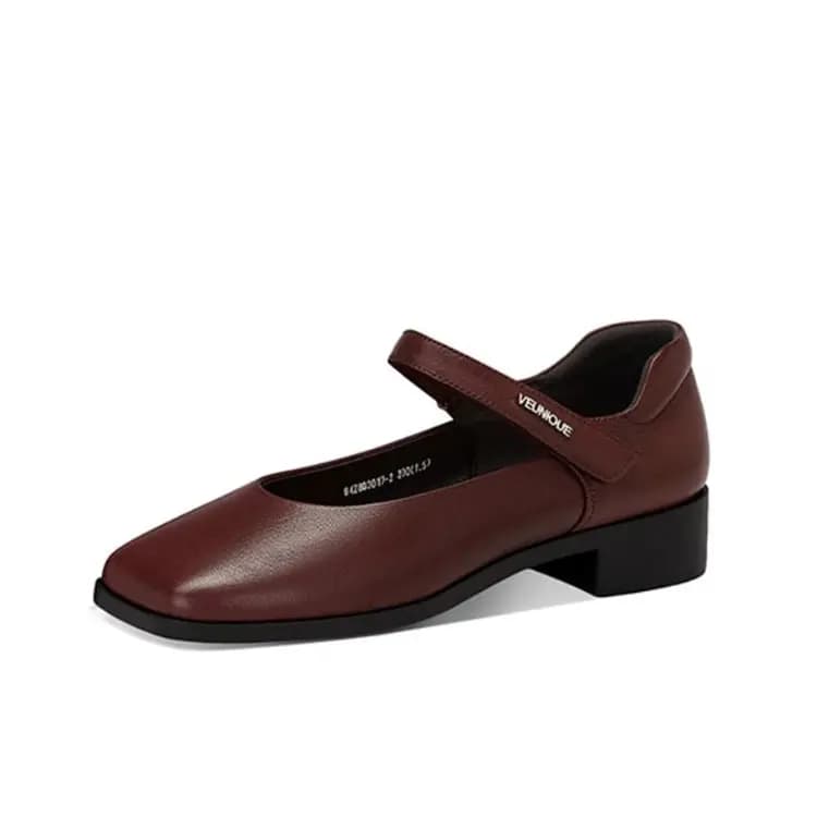 JESSICA SOPHIA Sheepskin Fashion Elegant Versatile Mary Jane Shoes Women's 3