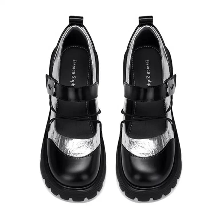 JESSICA SOPHIA Preppy Platform Chunky Heel Mary Jane Shoes 5cm Women's 7