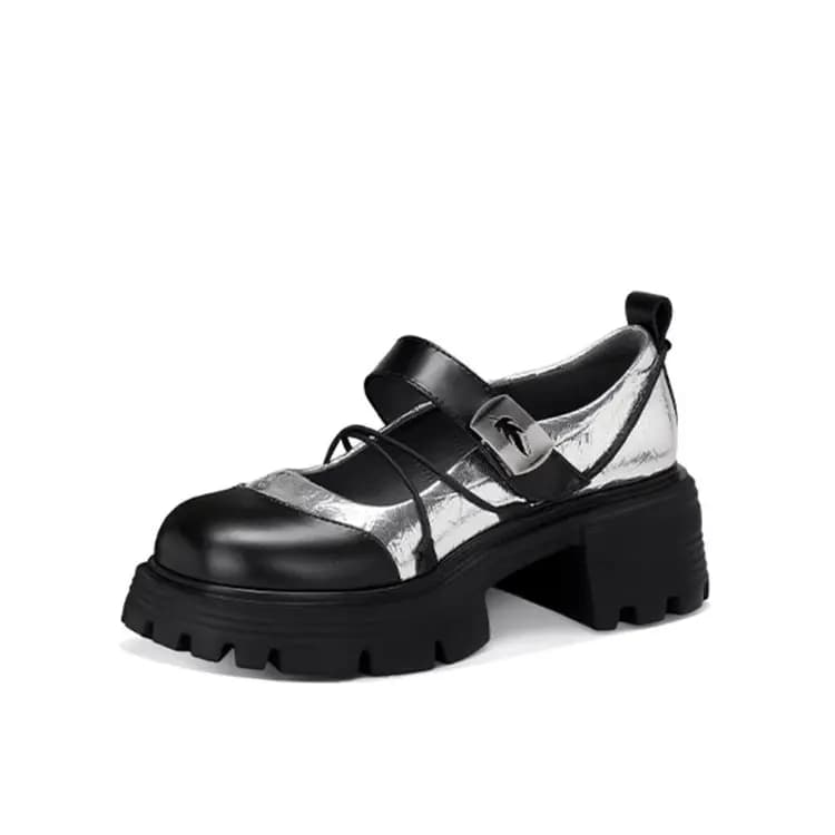 JESSICA SOPHIA Preppy Platform Chunky Heel Mary Jane Shoes 5cm Women's 3