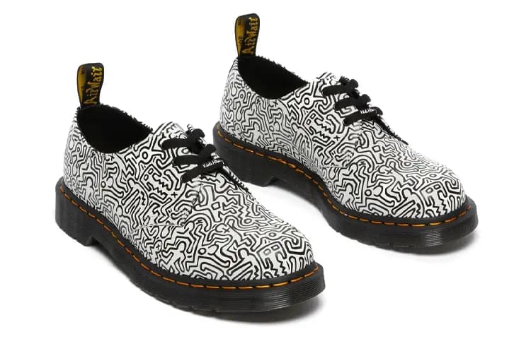 Dr.Martens Keith Haring 1461 Printed Qadın Ayaqqabısı Qara/Ağ 4