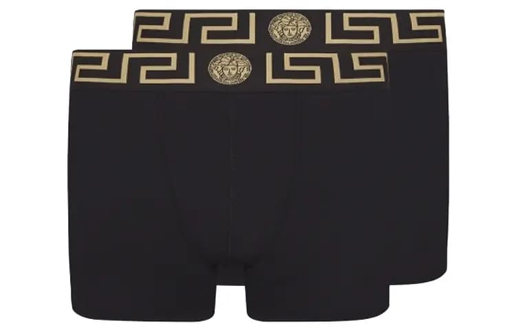 VERSACE Greca Border Kişi Boxer Şortu Qara