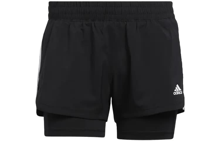 adidas Pacer 3s 2 In 1 Training 2-in-1 Sports Shorts Women's Black