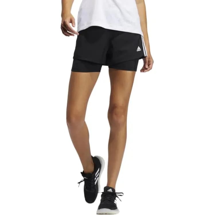 adidas Pacer 3s 2 In 1 Qadın İdman Şortu Qara 4