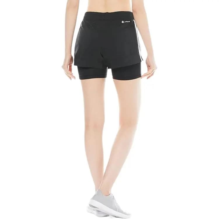 adidas Pacer 3s 2 In 1 Qadın İdman Şortu Qara 6