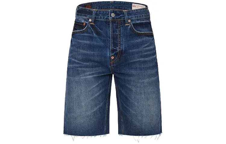 EVISU Seagull Patch Kişi Denim Şortu Mavi