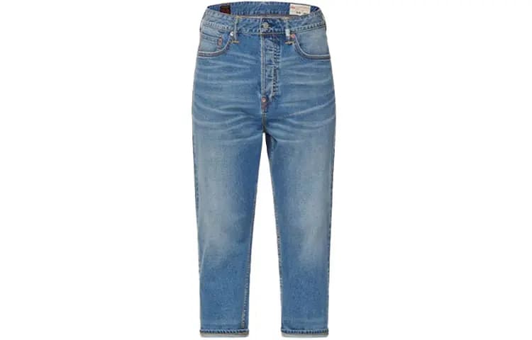 EVISU Buddha Head Patch Large M Seven-Tenths Slim Fit Jeans Men's Denim Blue 2