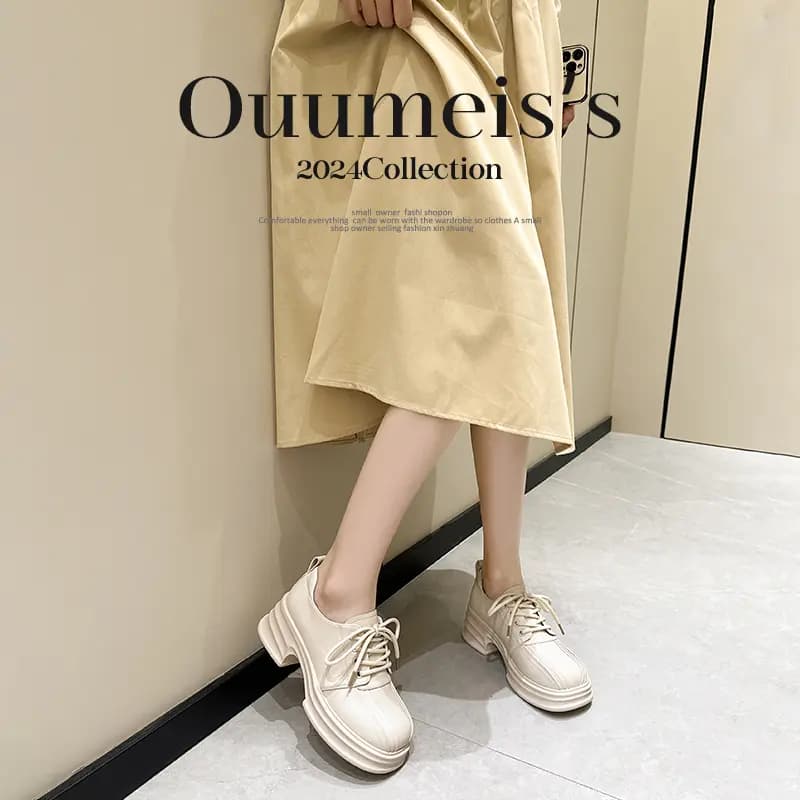ouumeis Versatile Daily Chunky Heel Casual Shoes Women's 6