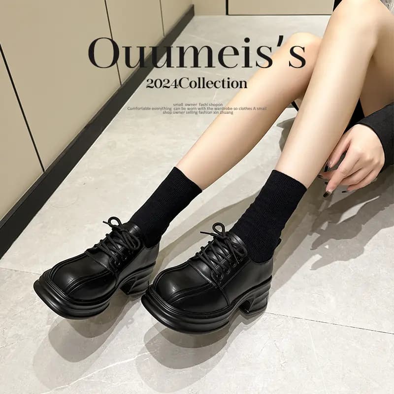 ouumeis Versatile Daily Chunky Heel Casual Shoes Women's 10