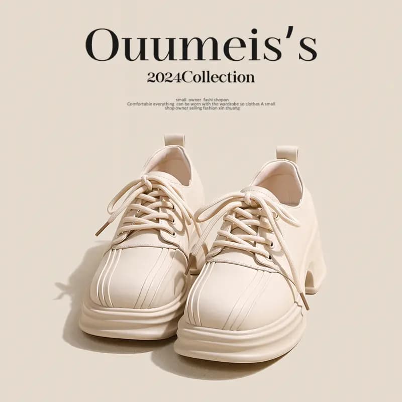 ouumeis Versatile Daily Chunky Heel Casual Shoes Women's 3
