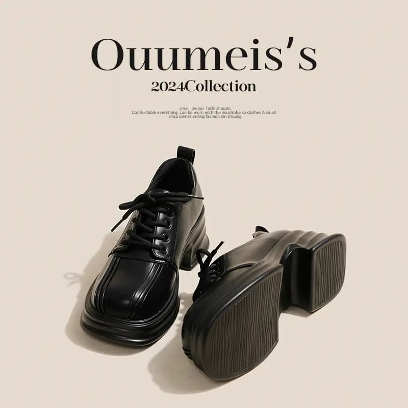 ouumeis Versatile Daily Chunky Heel Casual Shoes Women's 8